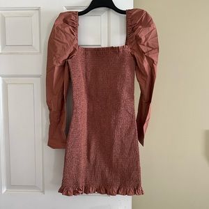 Wilfred stretchy dress with puff sleeve